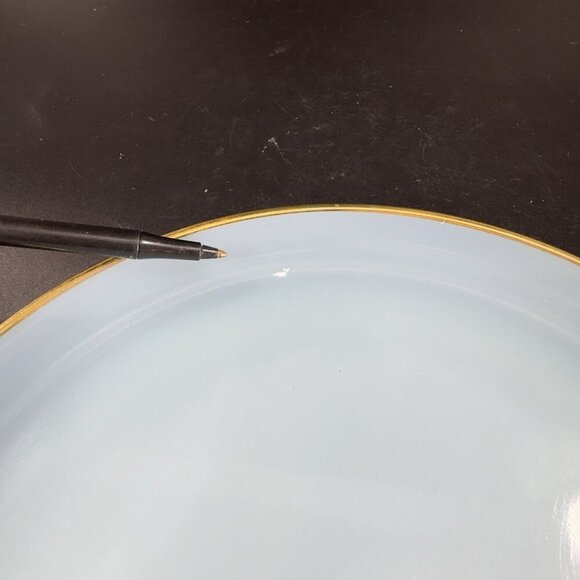 Anchor Hocking Fire King Blue Turquoise Lunch Snack Plate and Cup Set Vintage - Picture 7 of 15